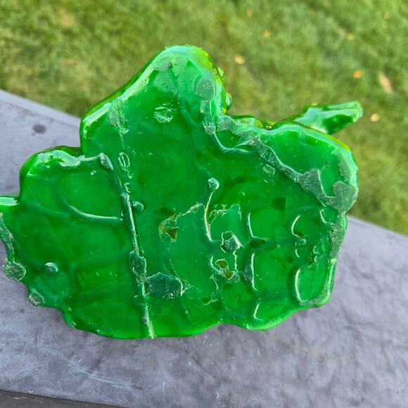 Mythical Candle Two Headed Green Dragon Red Eyes Holding Sphere Unburned *read* - Picture 9 of 15